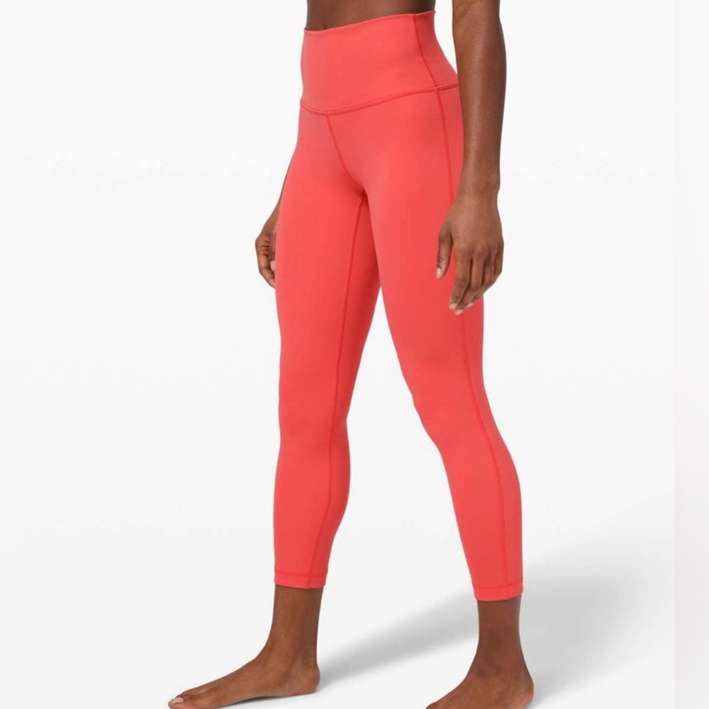 LULULEMON Watermelon Red Wunder Under High Rise Tight 25" Luxtreme‎ Leggings 12